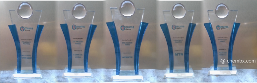 Elegant crystal award plaque with black base &ndash; Chembx Ghana